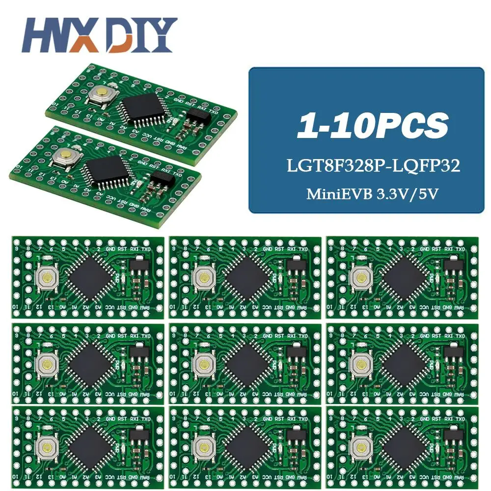 1-10pcs LGT8F328P LQFP32 MiniEVB 3.3V / 5V Replaces Pro Mini ATMEGA328P Fully Compatible For Arduino USE HT42B534-1 Driver