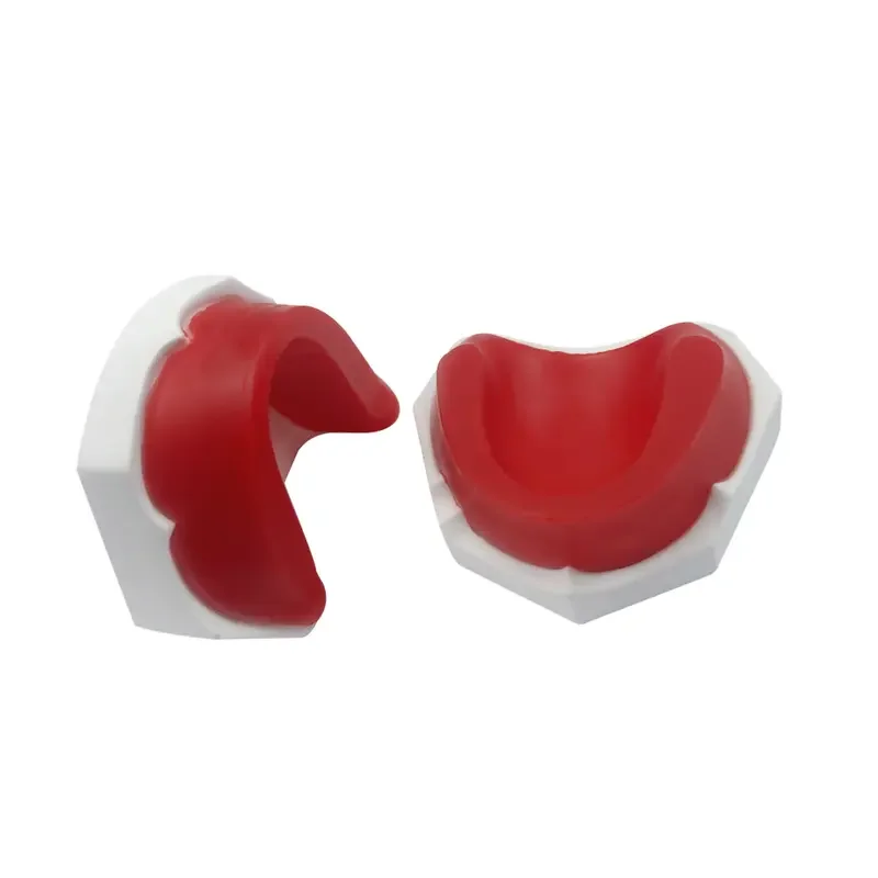 1 Set Dental Edentulous Wax Teaching Model with Plaster Base Bite Wax Denture Bite Block Training Dental Teaching Lab Material