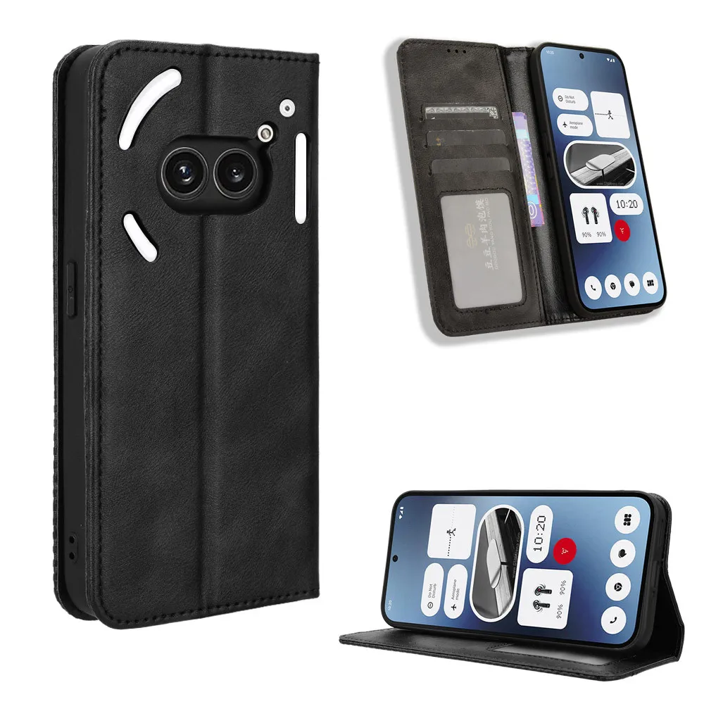 For Nothing Phone 2A Case Luxury Flip PU Leather Wallet Magnetic Adsorption ShockProof Case For Nothing Phone2A Phone Bags