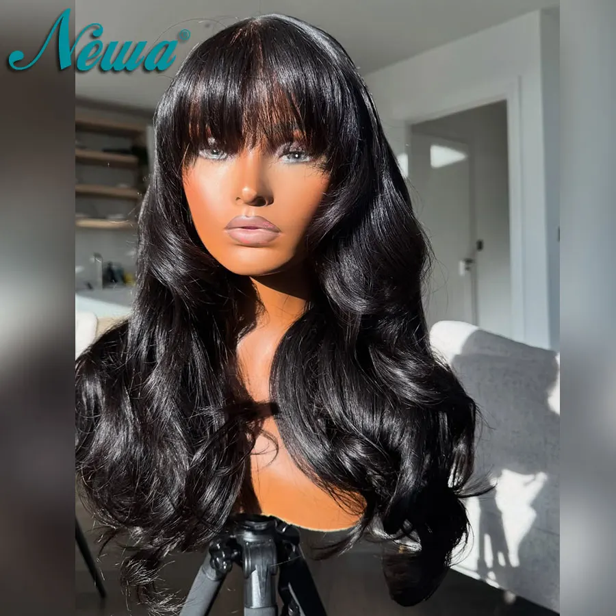 Newa الشعر غلويليس شعر مستعار مع الانفجارات 13x6/13x4 HD الدانتيل الباروكة الأمامية شعر طبيعي أسود HD الدانتيل إغلاق شعر مستعار قبل قطعها HD الباروكات