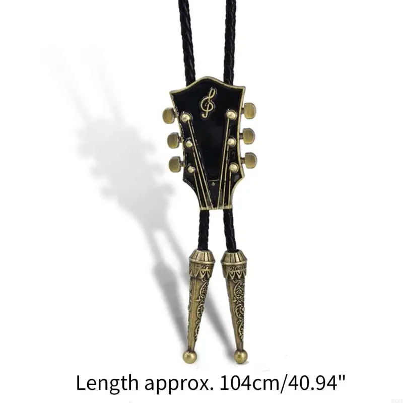 MXMB GAITAR BOLO TIE GAITAR MUSIQUE Collier Moranse Bolo Tie Cowboy Leathers Collier Pull Collier Western Bolo Tie Western Bolo