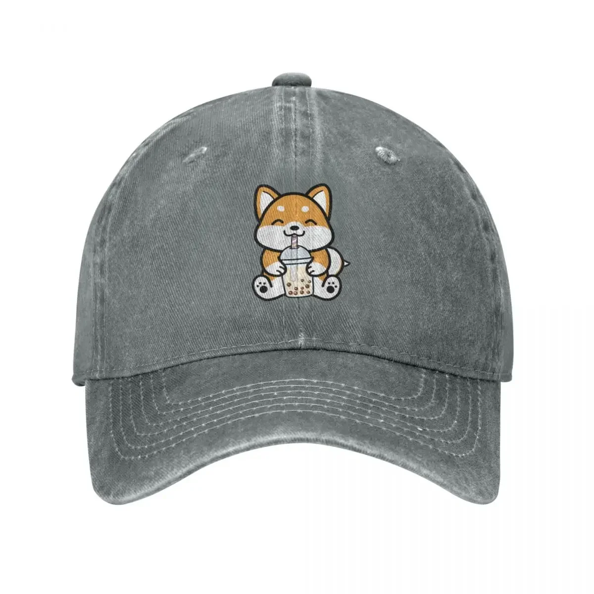 Shiba Loves Bubble Tea! Cap Cowboy Hat Winter items Men's baseball cap Women's