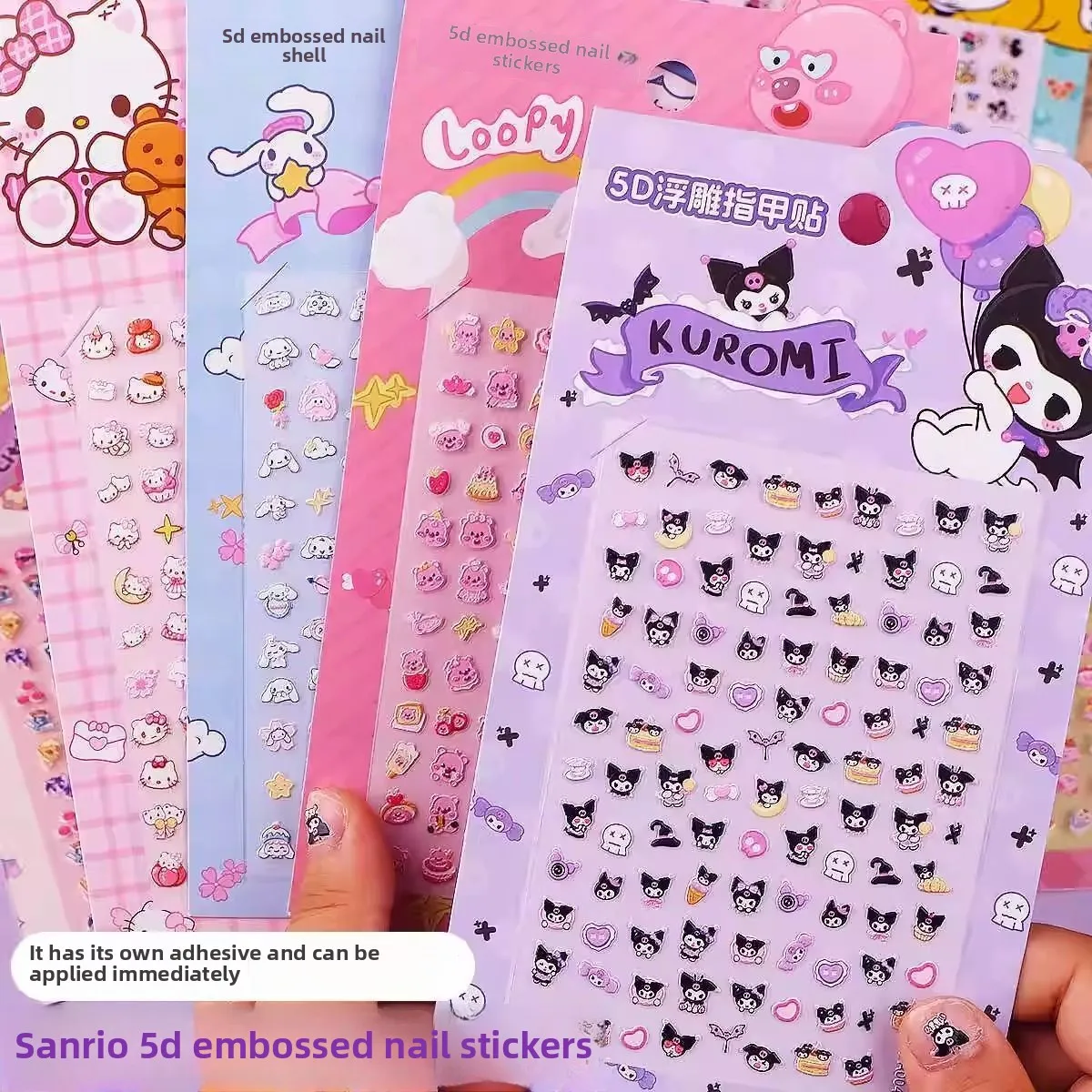 

Cartoon cartoon charactersSanrio 5D three-dimensional children's stickers waterproof nail stickers little girl manicure stickers