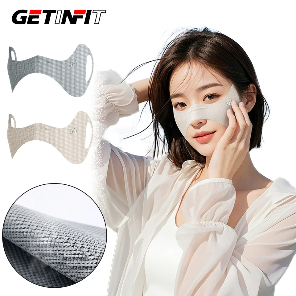 GETINFIT 1Pcs Sun Mask Protect Against Ultraviolet Rays Ice Thread Cool Sensation Ear-hanging Mask Outdoor Golf Badminton Tennis