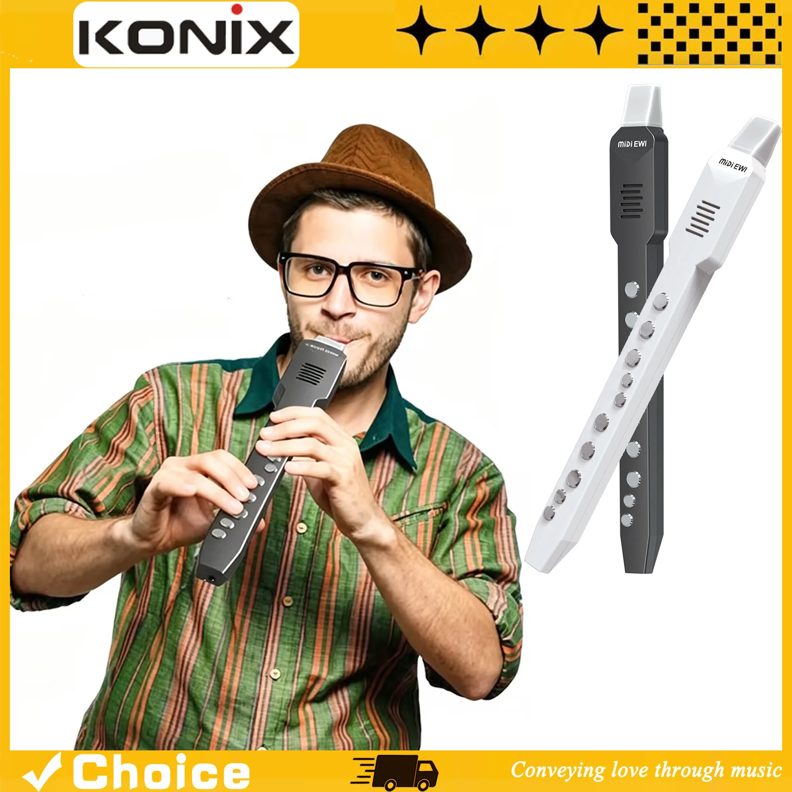 Electric Blowpipe DC02 Pro Portable Digital Wind Saxophone Built-in 10 Tone Bluetooth MIDI for Beginners Professionals
