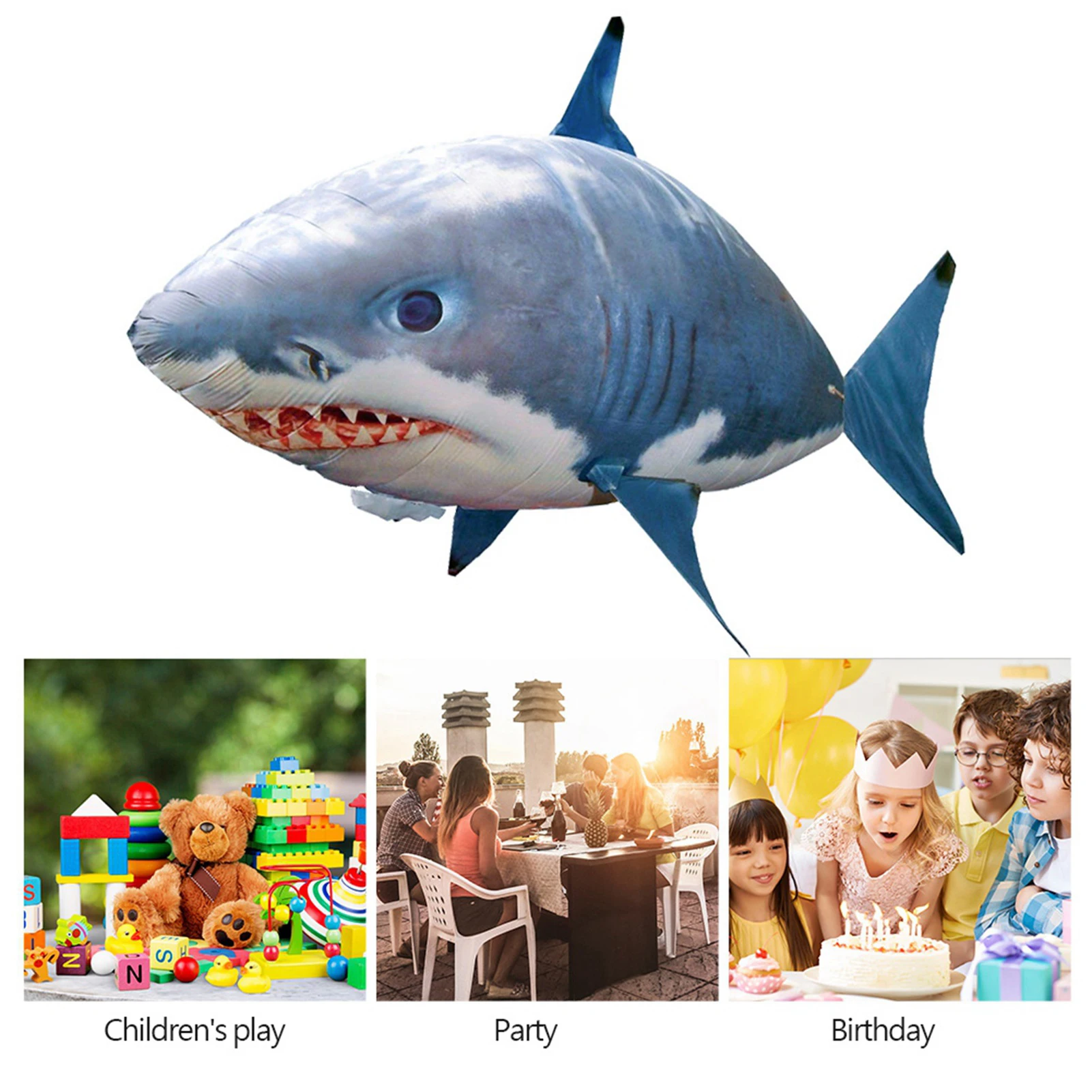 Remote Control Shark Toys Air Swimming RC Animal Infrared Fly Balloons Clown Fish Toy For Children Christmas Gifts Flying