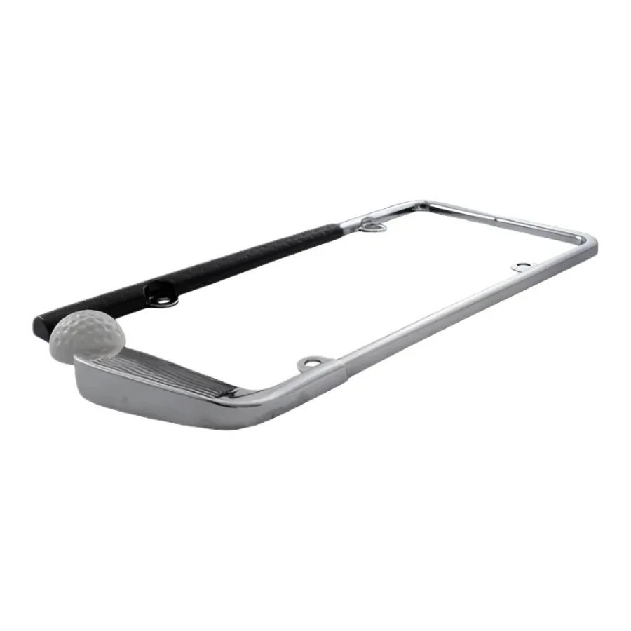 

Chrome Painted License Plate Frame, Universal Fit Car License Plate Cover with Screws, Durable Metal Frame for Auto Front & Rear