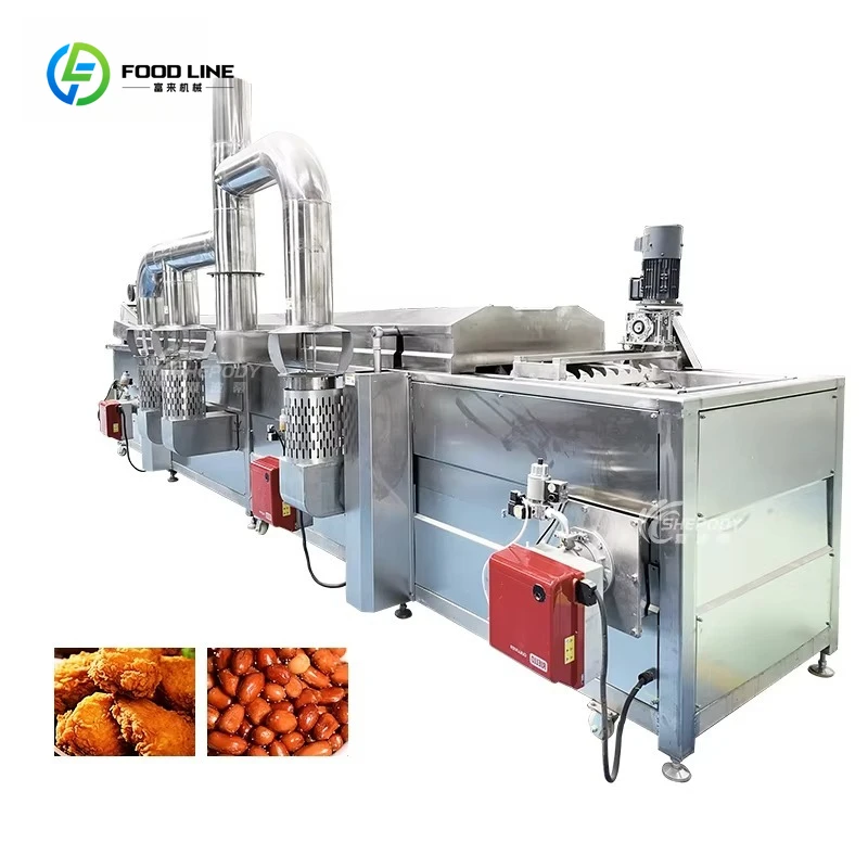 Machine commerciale continue de friteuse de chips de pommes de terre de Chinchin de 500Kg/H pour le poulet frit