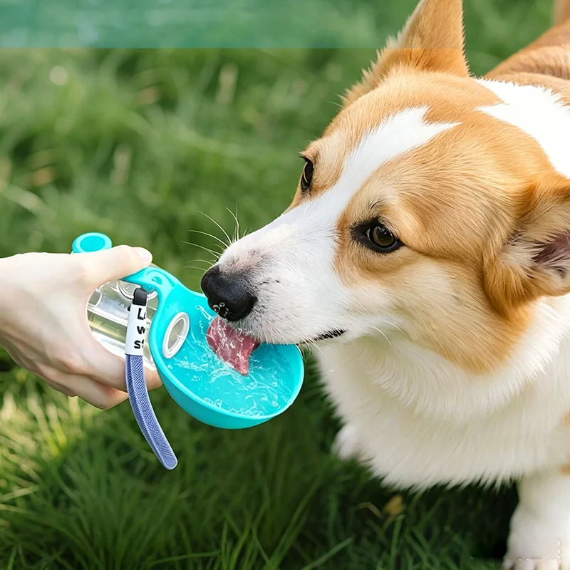 Portable Pet Dog Water Bottle With Collapsible Silicone Bowl 285Ml Leak Proof Travel Drinking Cup For Dogs Cats Walking Hiking view 6