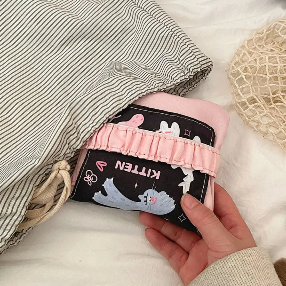 

Cat Mini Cosmetic Bag Large Capacity Makeup Bag Sanitary Napkin Storage Bag Korean Style Data Cable Storage Bag