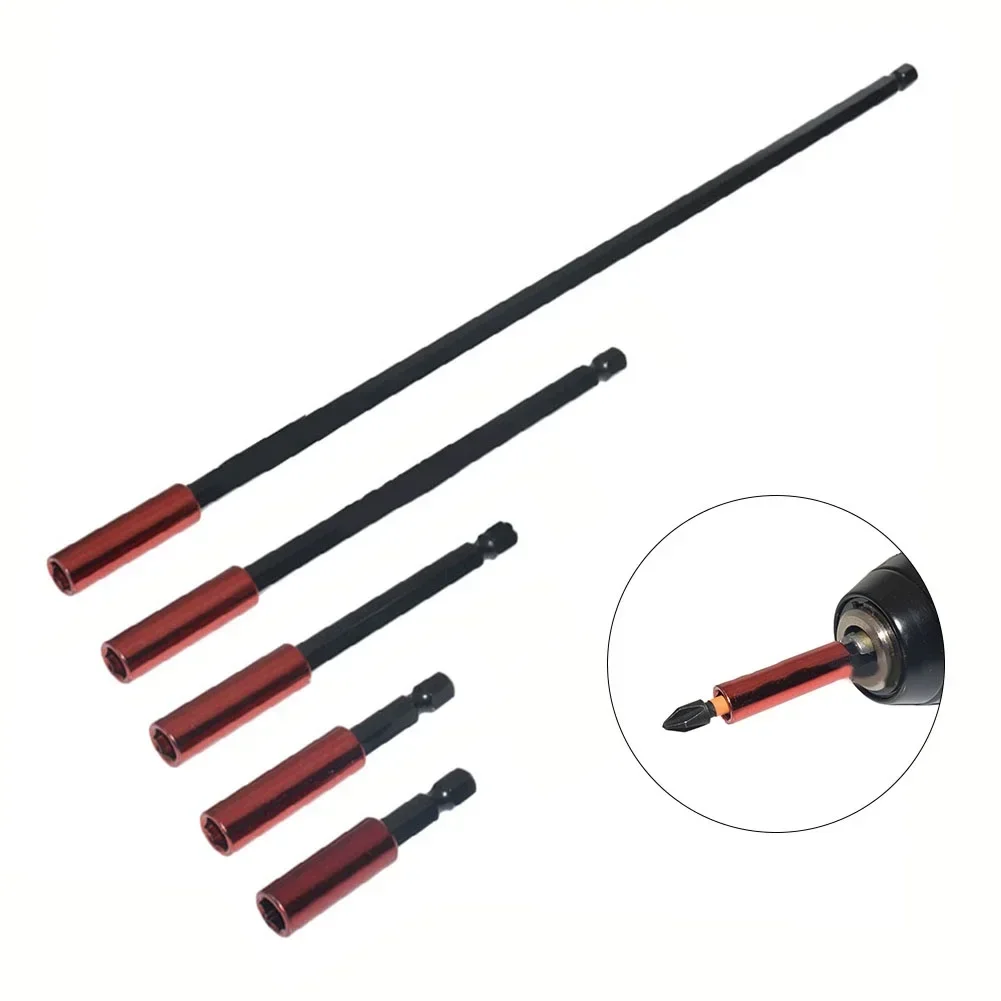 1/5pc Hexagonal Handle Extended Connecting Rod Quick Change Screw Bit Extension Rod Screwdriver Tip Holder Non-slip Tools