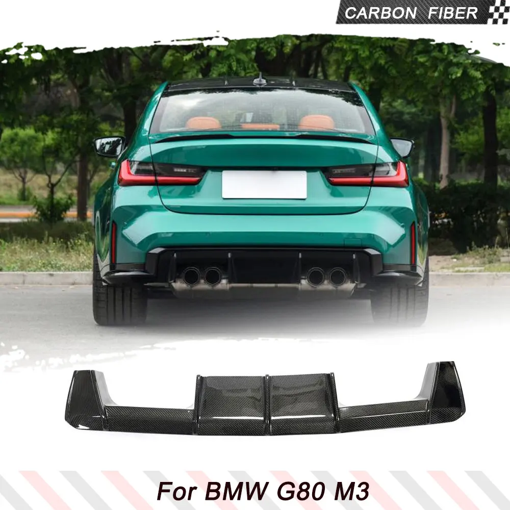 

Carbon Fiber Car Rear Diffuser Lip Body Kits for BMW 3 Series G80 M3 2021 2022 Car Rear Bumper Back Guard Car Accessories