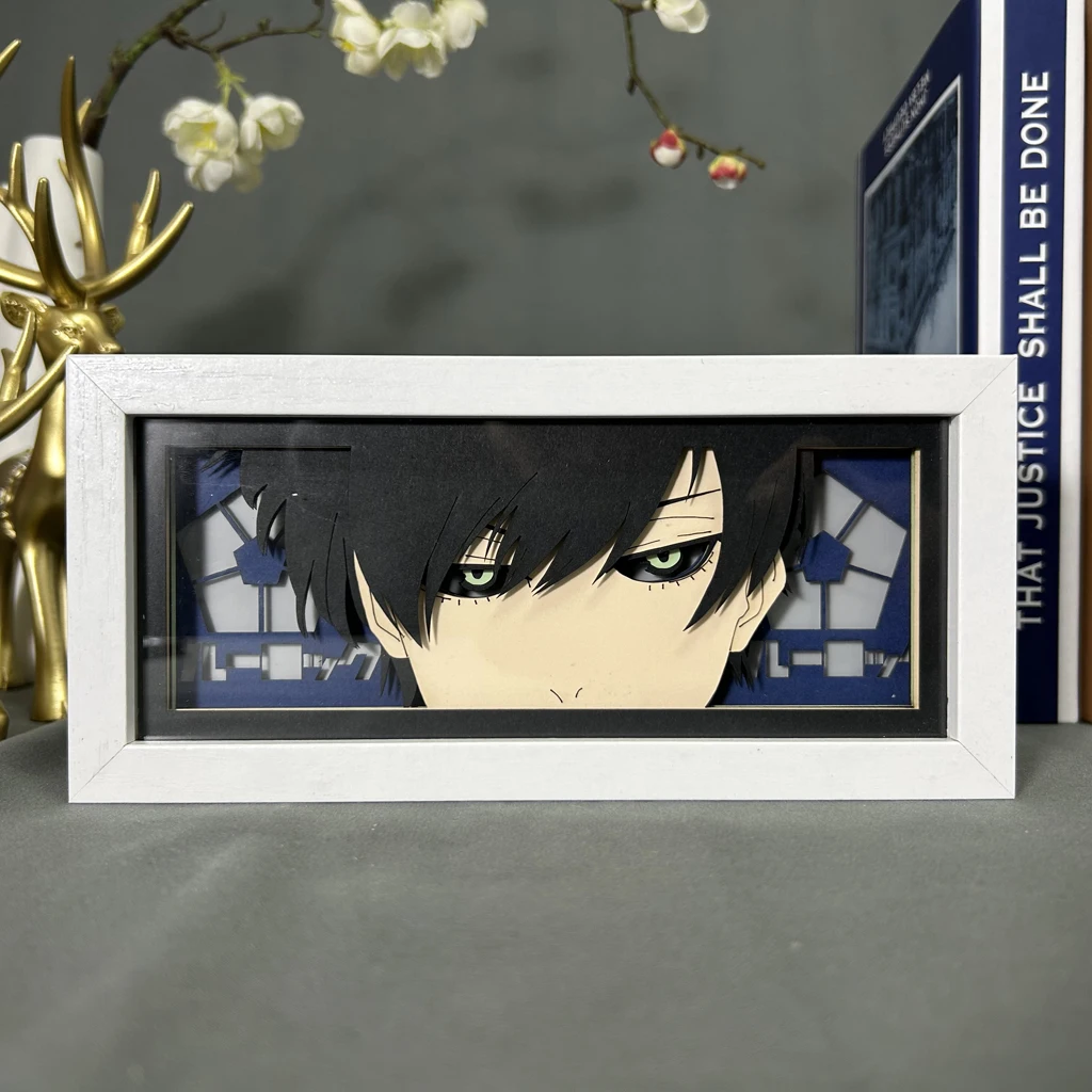 Blue Lock Rin Itoshi Manga Lightbox Table Desk Lamp Anime Figures Eyes Face Gaming Room Lights Decoration Boyfriend Gift