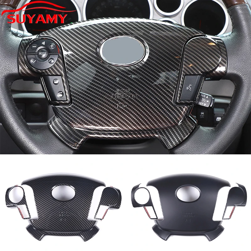 

For Toyota Tundra 2007-2013 ABS Car Interior Steering Wheel Decorative Cover Button Frame Sticker Auto Accessories