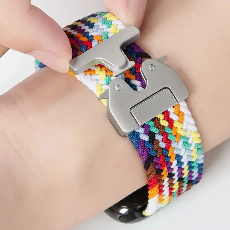 Parachute buckle woven elastic nylon strap woven watchband For Google Pixel Watch4 3 45mm band nylon Strap Google Smart Watch1/2