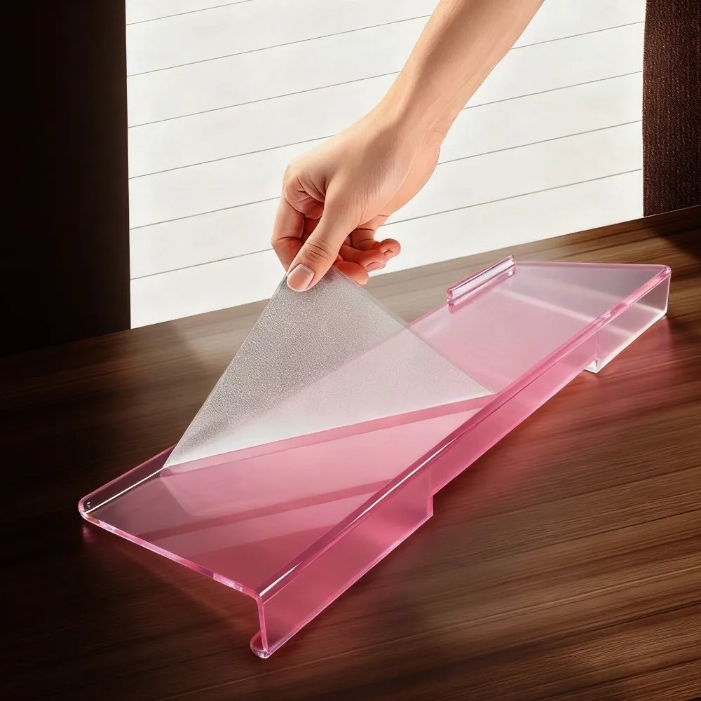 Durable 17 Inch Keyboard Stand Ergonomic Acrylic Keyboard Riser Stand Tilted Elevated Computer Keyboard Holder for Office Work