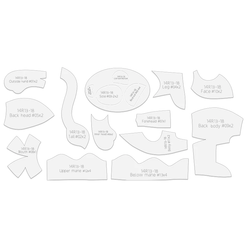 Lion/Bear Pattern Dual Purpose Template for Doll Making