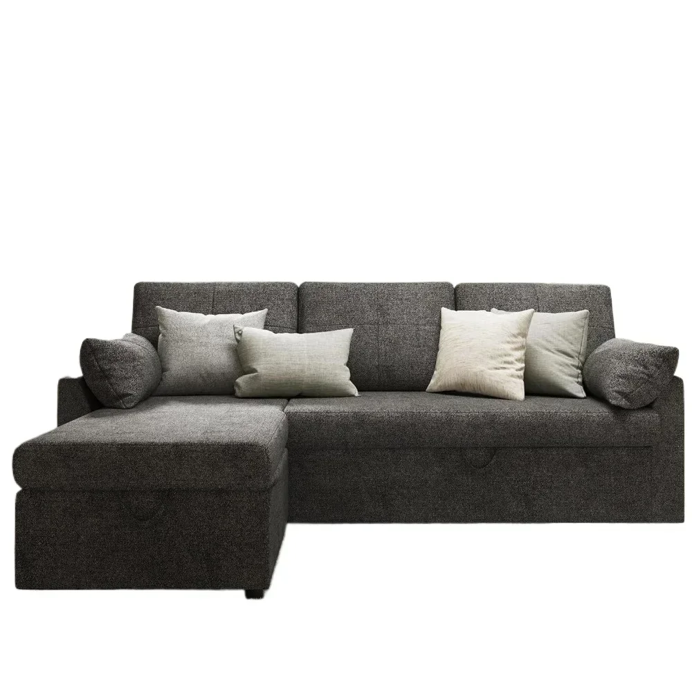 Sofa Bed, 3 Seater Sleeper Sofa with Storage Chaise,Pull Out Couch for Living Room,84x59x39 Inches, 450 Pounds  Minimalist Sofa