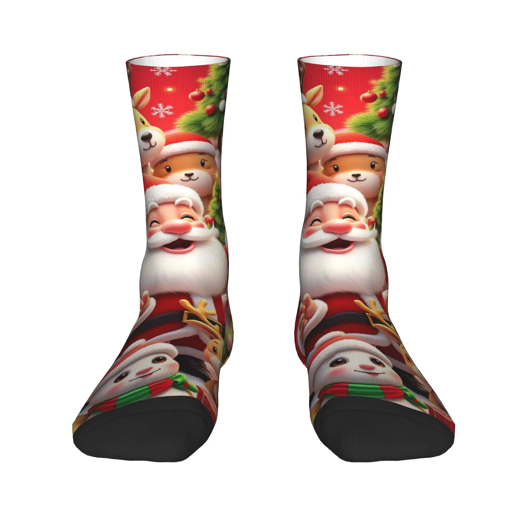 سانتا كلوز عيد ميلاد سعيد الجوارب الخريف جوارب الترفيه للجنسين الرجال جوارب ناعمة متوسطة تصميم سكيت المضادة للانزلاق الجوارب