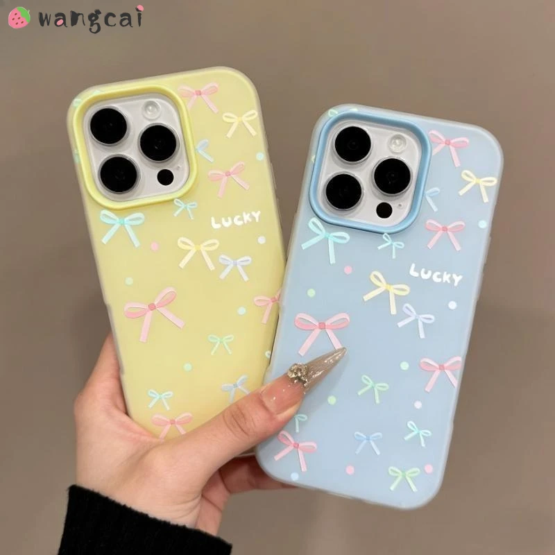 ins Style Bow Tie 2 in1 Phone Case For Samsung Galaxy S26 S25 S24 S23 Plus Ultra S20 FE S26+ S25+ Candy Color Anti-fall Cover