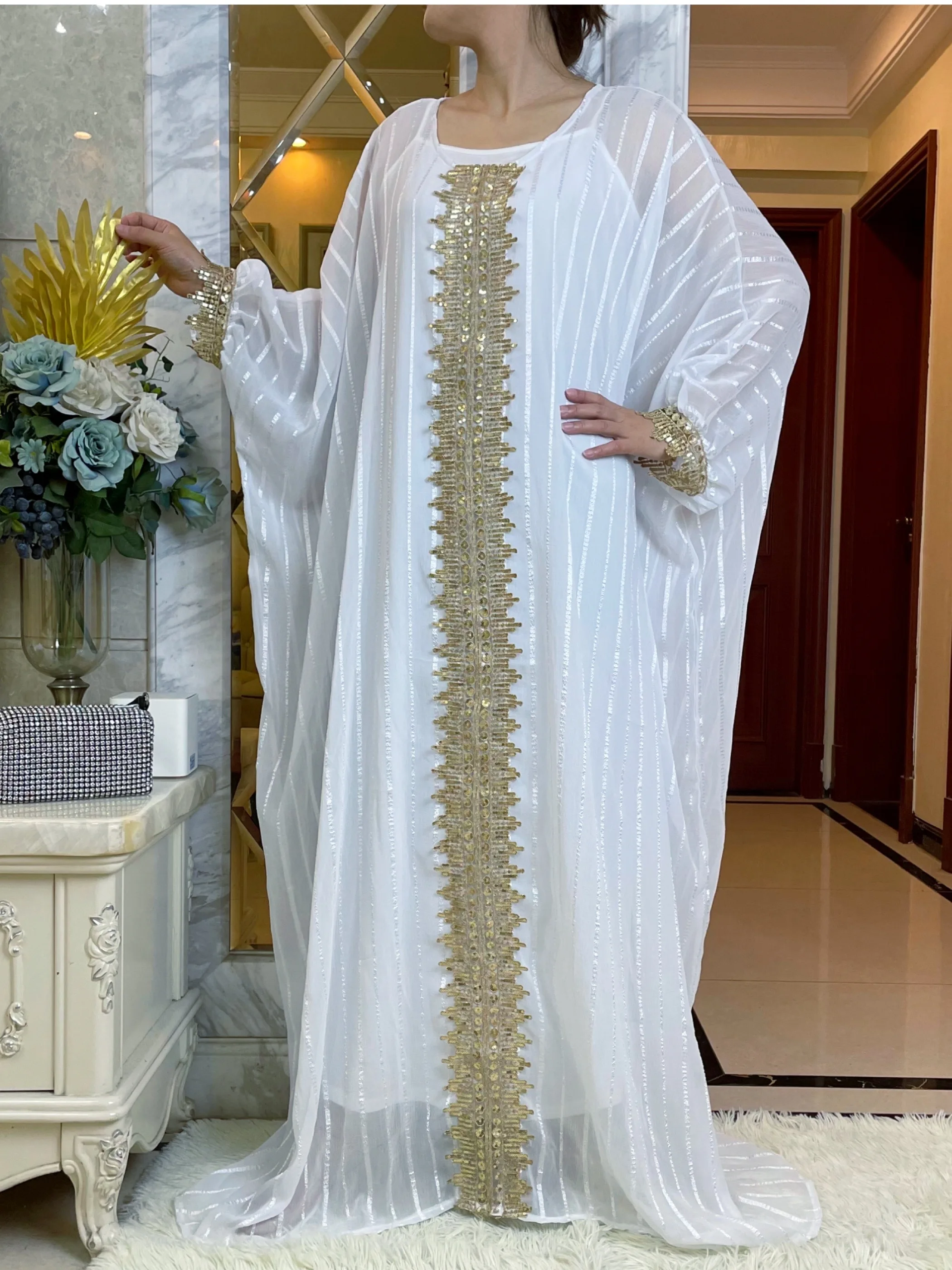 2023 African Traditional Dresses Includes Base Skirt  Scarf Chiffon Ankara Kaftan Robe Ladies Muslim Dubai Abaya Wedding Evening