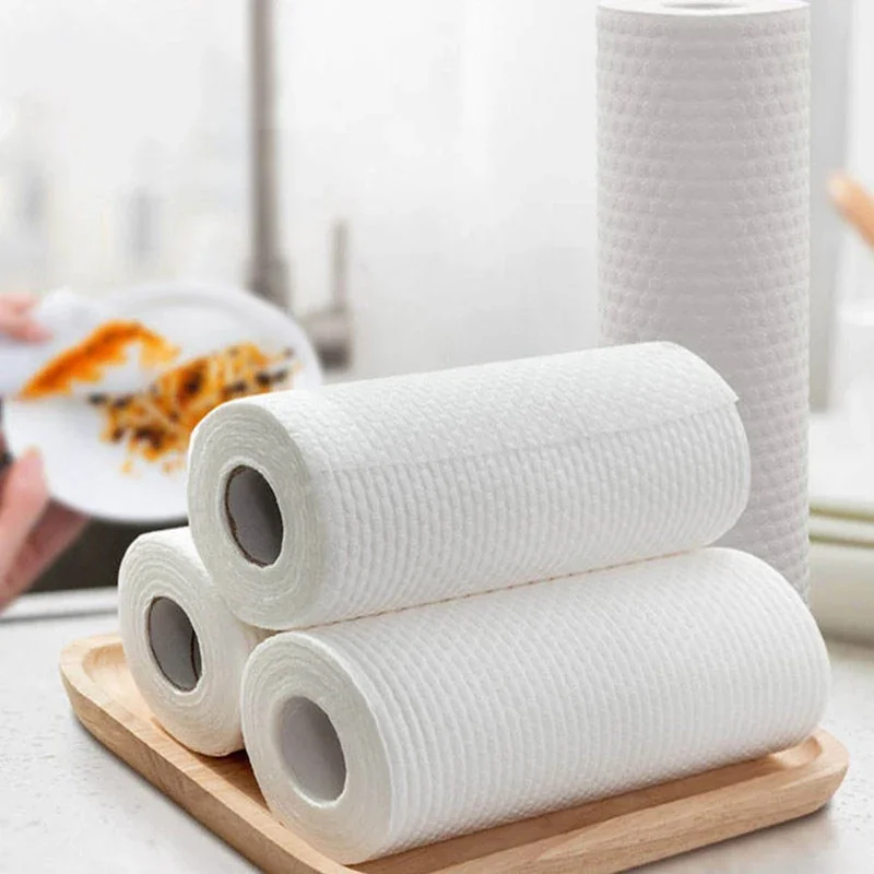 100/50pcs/roll Cleaning Cloths Abrasion-resistant Resistant Rags Disposable Towels Home Kitchen Pot Dish Oil-free Cleaner Wipes