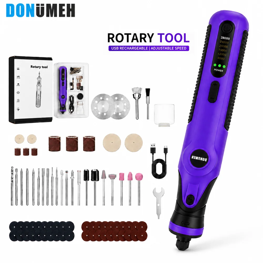 7.2V Mini Rotary Tool 6-Speed Adjustable Electric Engraving Pen Grinder Drill Polishing Carving Machine DIY Grinding Tool Kit