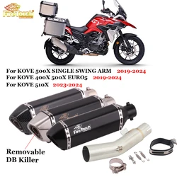 For KOVE 400X 500X 510X EURO5 SINGLE SWING ARM 2019 - 2024 Motorcycle Exhaust Middle Mid Link Pipe Connecting 51mm Muffler Moto