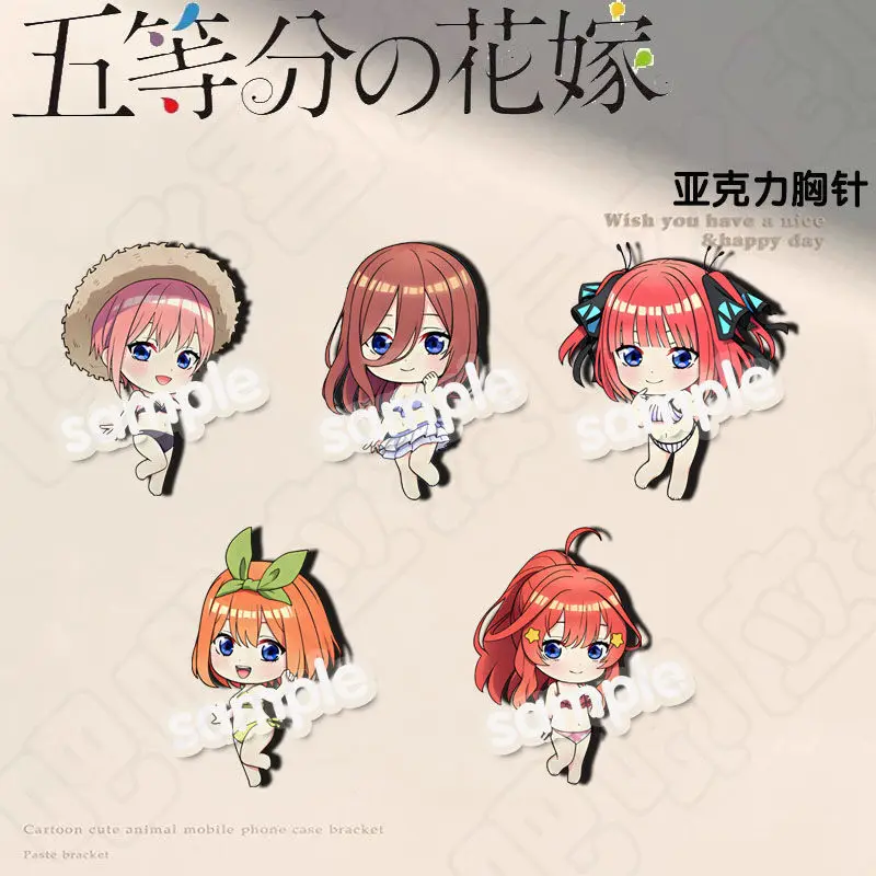 5PC New Anime Nino Nakano Sanjiu Itsuki Lapel Badges Clothes Jewelry Collar Brooches Accessories Gifts For Friend