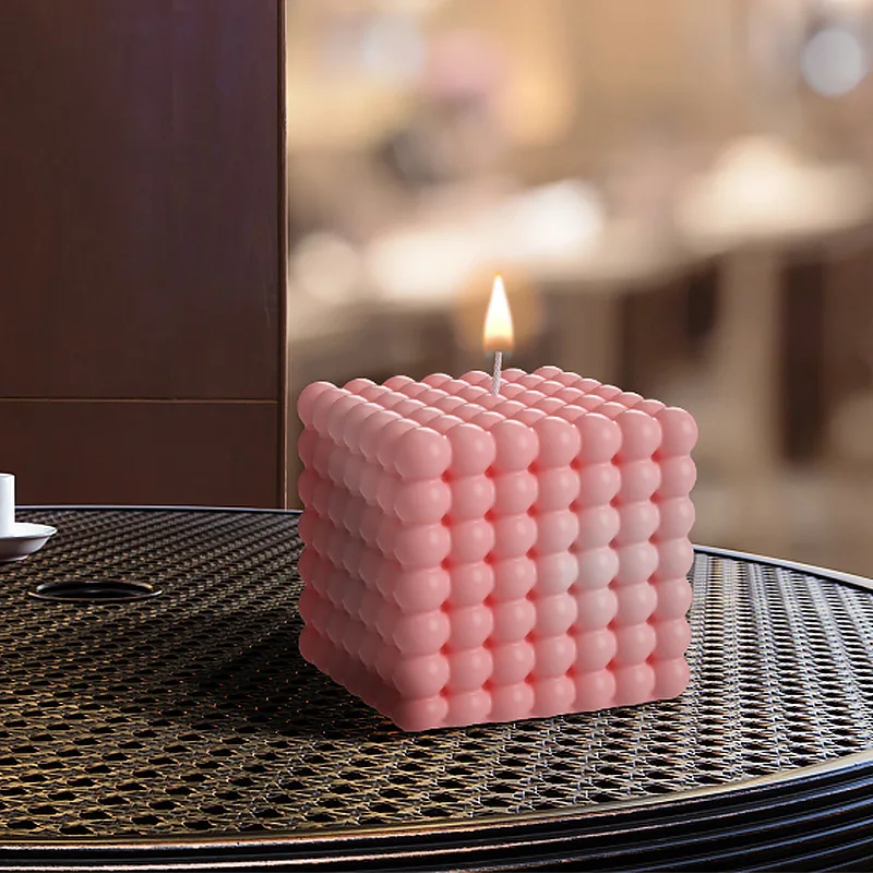 Grandi candele cubo di bolle stampo in Silicone 3D candela fatta a mano geometrica che fa stampi di cera gesso resina epossidica stampo per sapone decorazioni per la casa