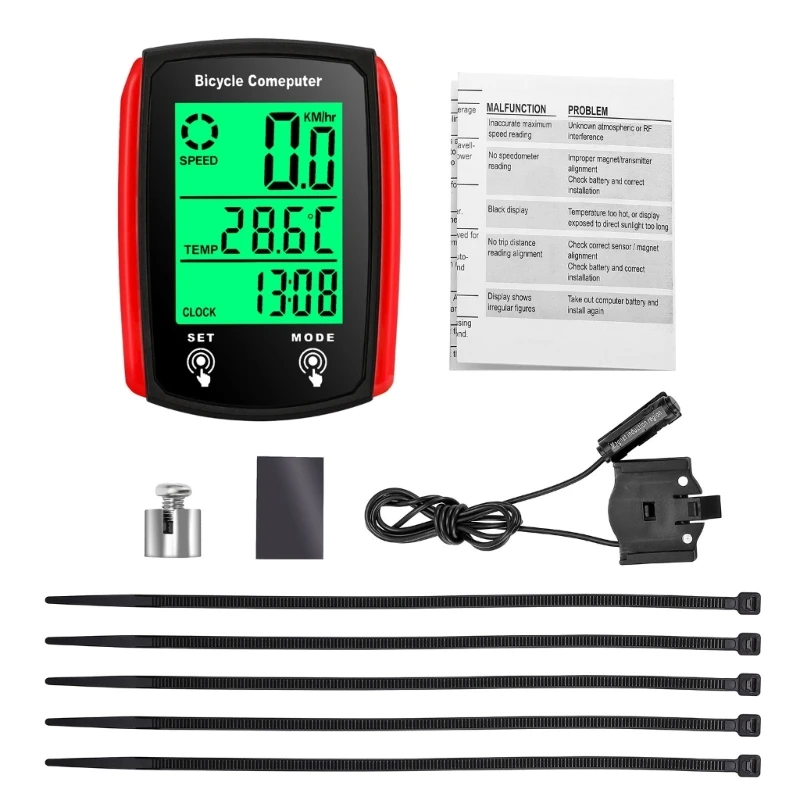 Touchscreens Cycling Computer with Stable Wired Connection Precisions Wired Bike Speedometer for Outdoor Enthusiasts X37F