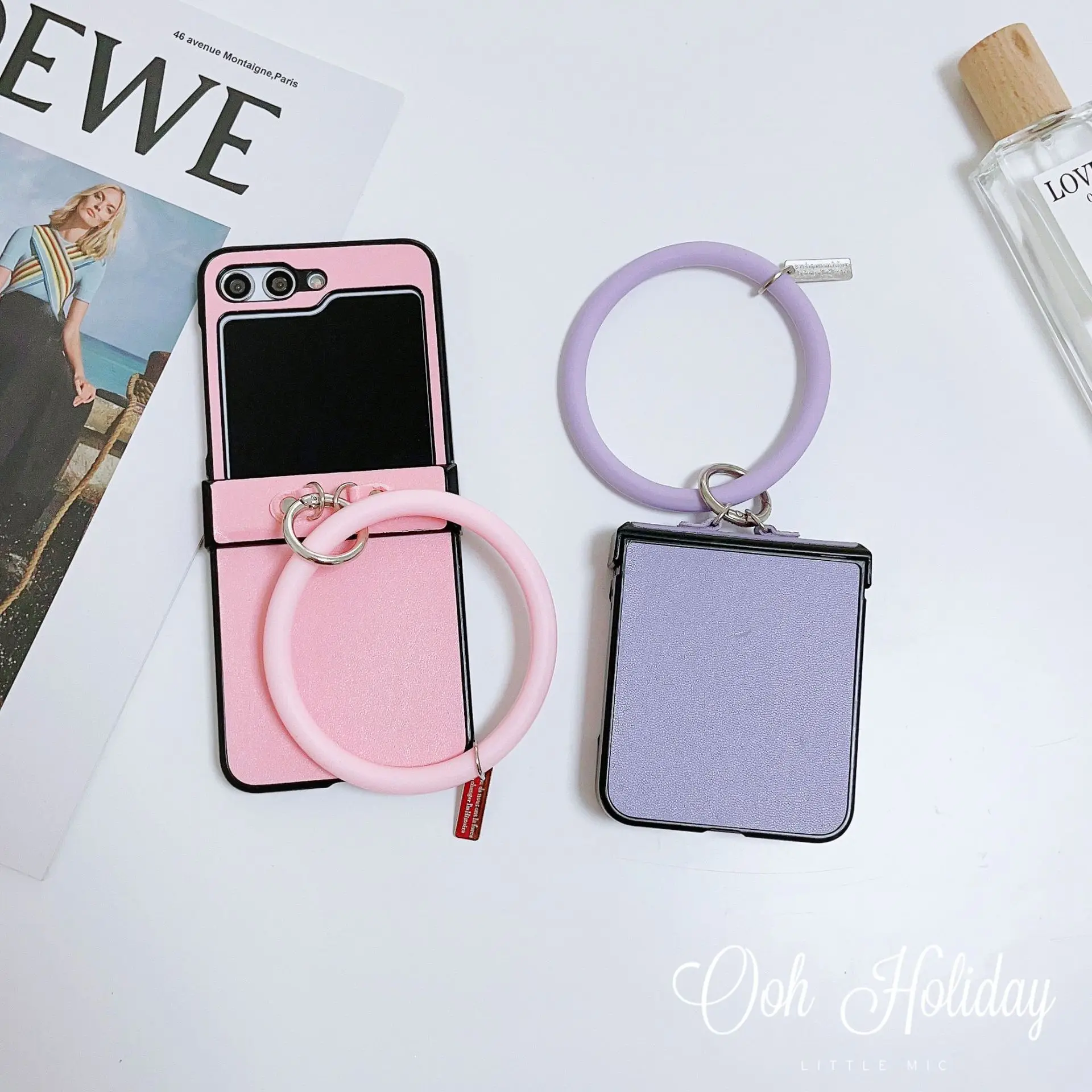 

Big Ring Phone Case for Samsung Galaxy Z Flip 7 6 5 4 Protective Back Cover for ZFlip5 ZFlip6 ZFlip7 Case Shell