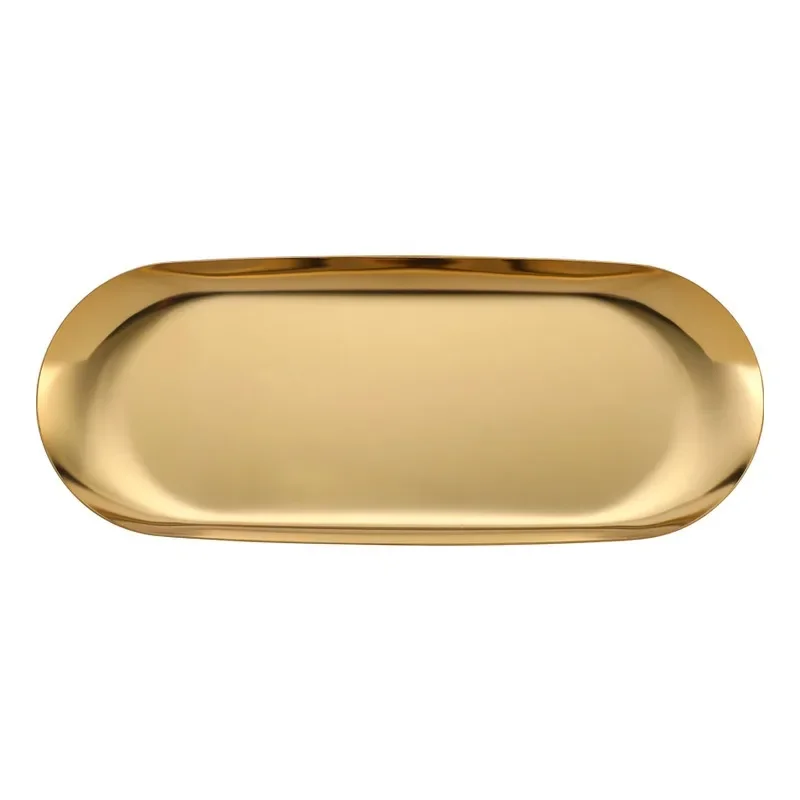 Korean Style Ins Style Stainless Steel Lip Shaped Jewelry Tray Home Cosmetics Metal Tray Female Jewelry Storage Tray Decorative