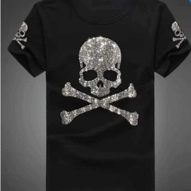 

3pc Elegant Skull Design Hot Fix Rhinestone Transfer Motifs Iron on Crystal Patches Fashion DIY Bling Appliques