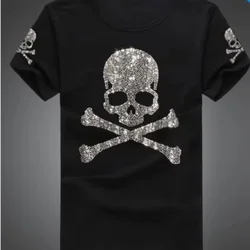 3pc Elegant Skull Design Hot Fix Rhinestone Transfer Motifs Iron on Crystal Patches Fashion DIY Bling Appliques