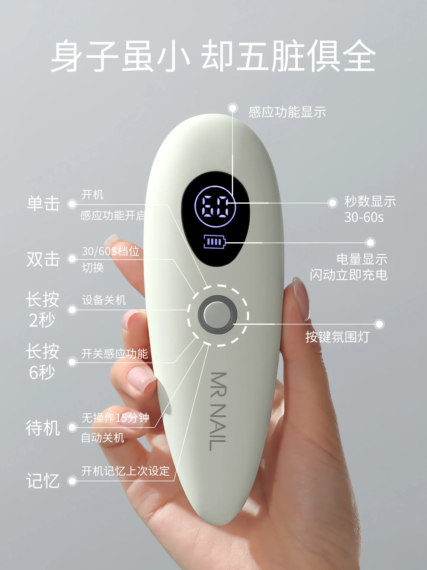 MR Lampada portatile con semi di girasole Piccola lampada per unghie con rilevamento automatico Lampada per fototerapia a batteria portatile ad asciugatura rapida per salone di bellezza