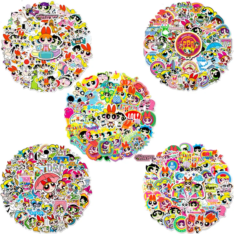 The Powerpuff Girls Animation Graffiti Stickers 10/30/50Pcs Children\'s gift Phone/Laptop/Car Waterproof Stickers DIY decorative