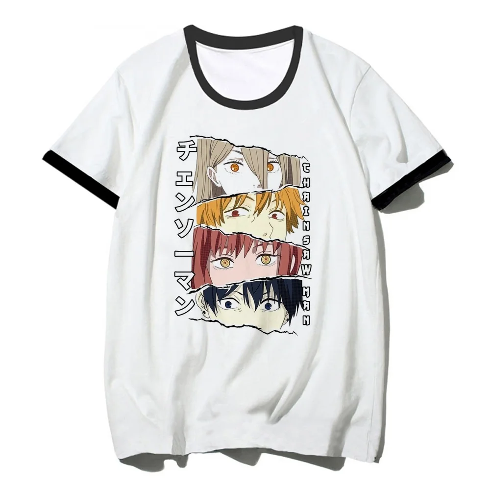 Chainsaw Man shirt girl Psychedelic party dollette tshirt japan anime korean fashion cute summer