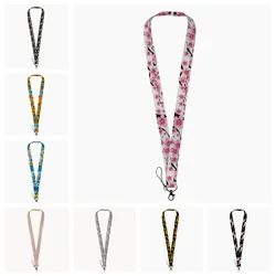 Flower Hanging neck mobile phone hanging rope polyester webbing anti loss rope wholesale for children's and women's styles