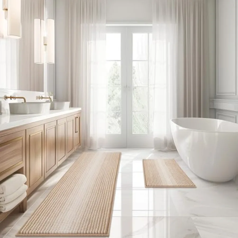 

Наборы ковриков для ванной комнаты, 2 шт., толстые, впитывающие, из синели, нескользящие, мягкие, пушистые, для пола в ванной