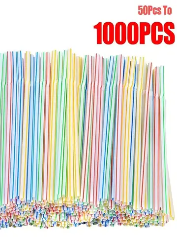 50-1000Pcs Drinking Straws Colorful & Black rietjes Flexible Wedding Party Supplies Drinking Straws Kitchen Wholesale
