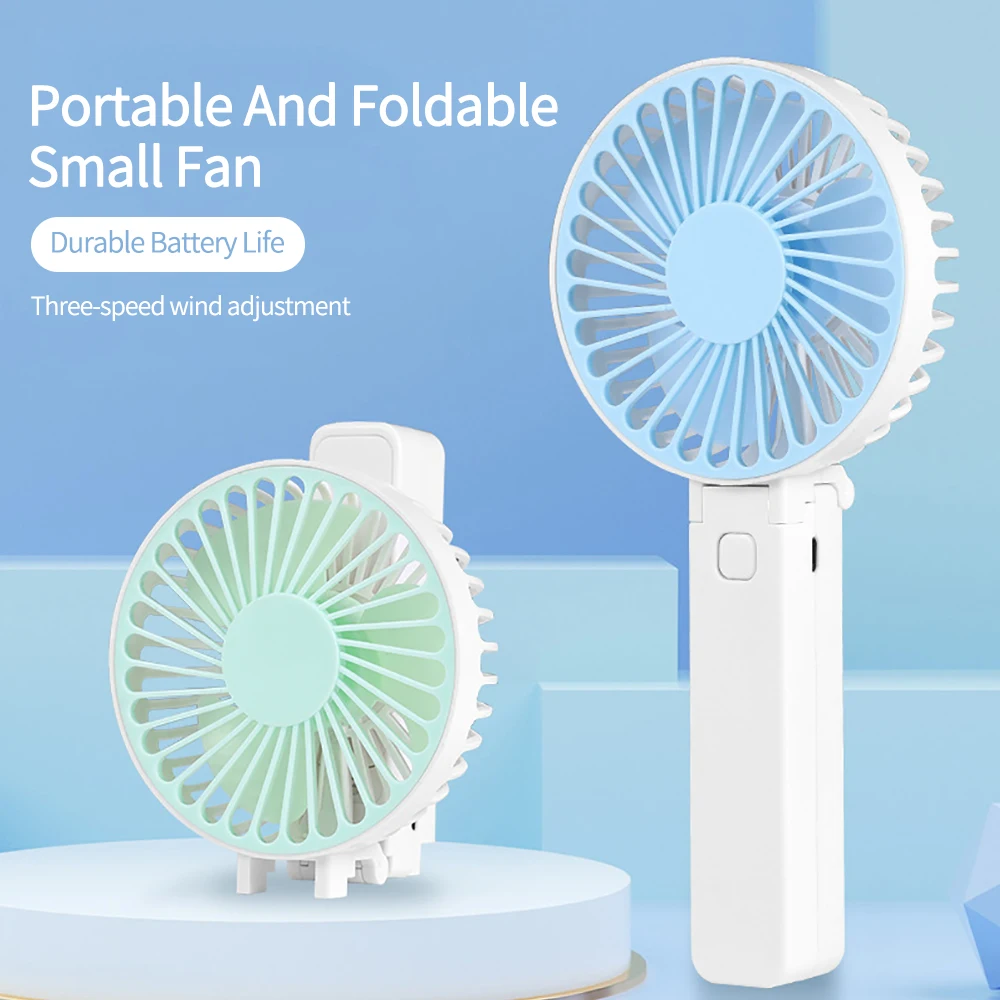 Fold Mini Fan Portable Handheld Fan Lightweight Handy Fan Pocket Size Low Noise Small Electric Fan Student Gift Outdoor Fan