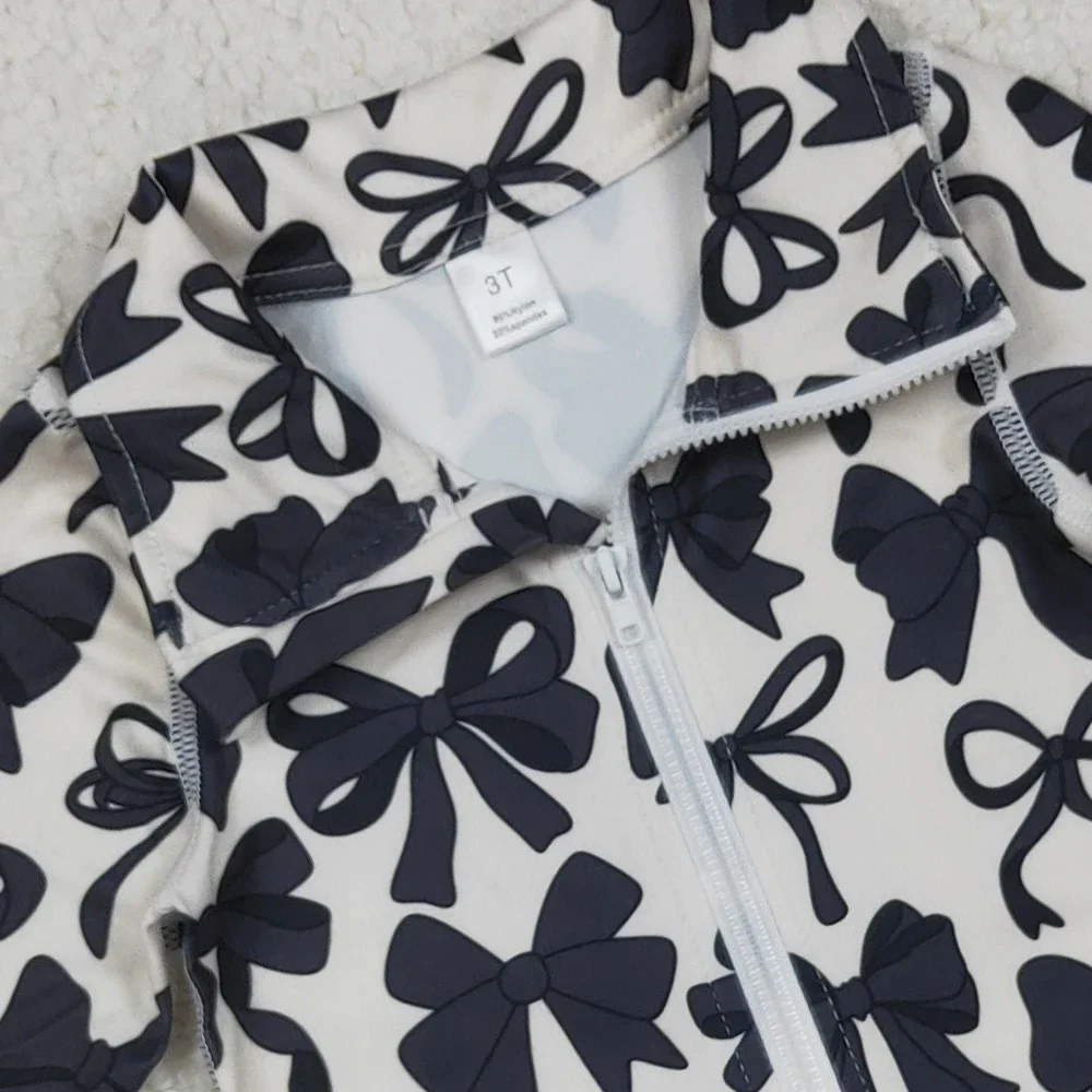 طفل الفتيات الأسود الانحناء جيوب سستة أعلى جرس أسفل بانت اليوغا مجموعات أطفال الأطفال ملابس طويلة الأكمام طفل ملابس رياضية ناعمة