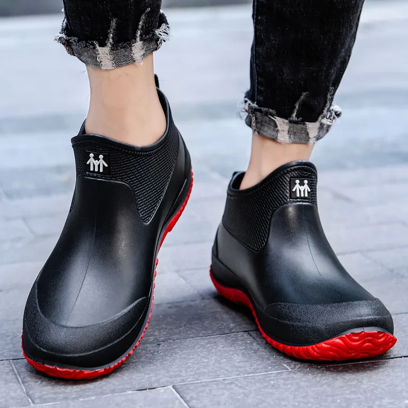 

Короткие резиновые сапоги для мужчин и женщин, водонепроницаемые, нескользящие, с плюшевой подкладкой, для кухни, рыбалки, мойки автомобилей