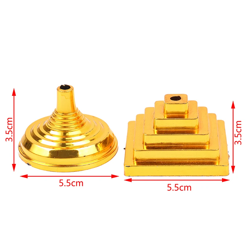 10Pcs Gold-Plated Plastic Base Round Square Flagpole Base Table Flag Holders Mini Flag Bases Decoration