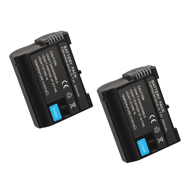 EN EL15 EN-EL15 Battery 2550mah For Nikon DSLR D7000 D7100 D7200 D600 D610 D800 D800E D810 D81 L15 ENEL15  Camera Batterie