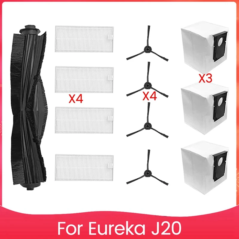 

Hot Sale-Replacement Parts Kit For Eureka J20 Robot Vacuum Cleaner, Accessories Main Side Brushes Hepa Filter Dust Bag