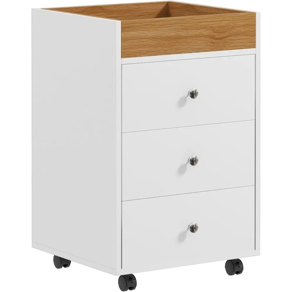 

Тумба для хранения документов 3 Der Home Office, передвижная тумба на колесиках со съемным лотком, подставка для принтера под стол с отсеком для хранения, белая