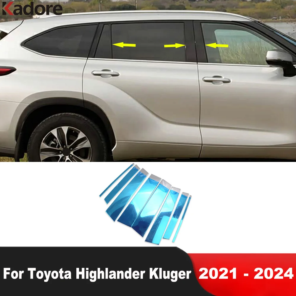 

Накладка на центральную стойку окна для Toyota Highlander XU70 Kluger Hybrid 2021-2024, стальные автомобильные аксессуары