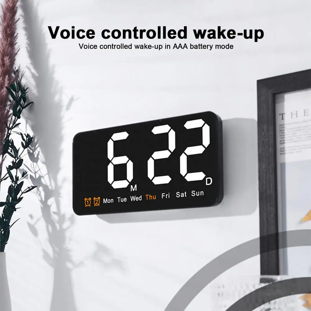 2023 NEW Large Digital Wall Clock Temperature And Humidity Display Night Mode Table Alarm Clock 12/24H Electronic LED Clock